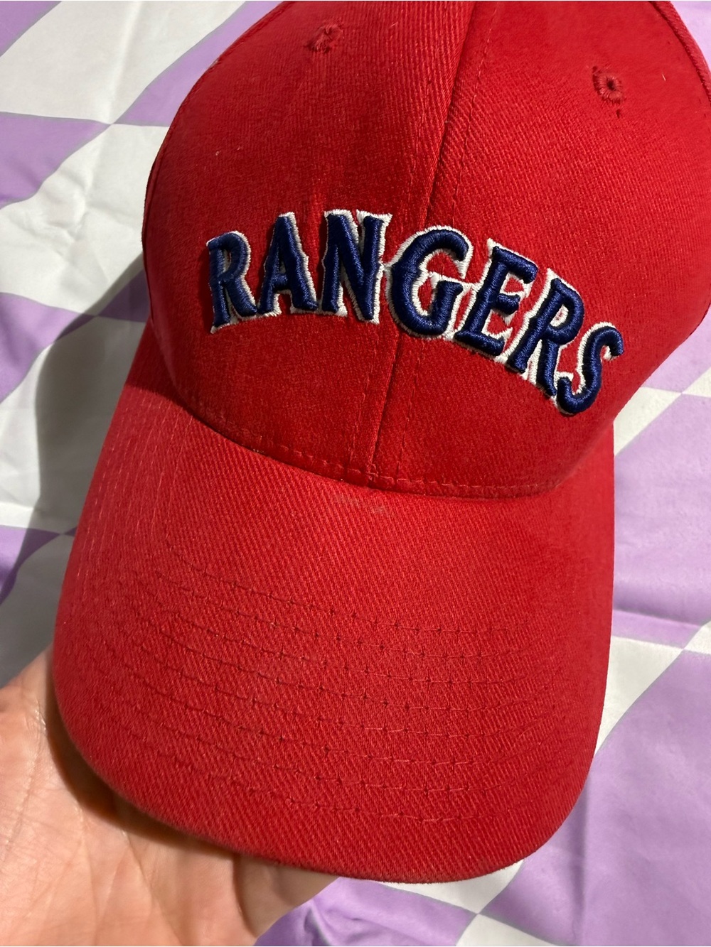 VTG Texas Rangers Nike Team Hat Y2K Red Embroidered Flexfit Cap - Picture 8 of 11